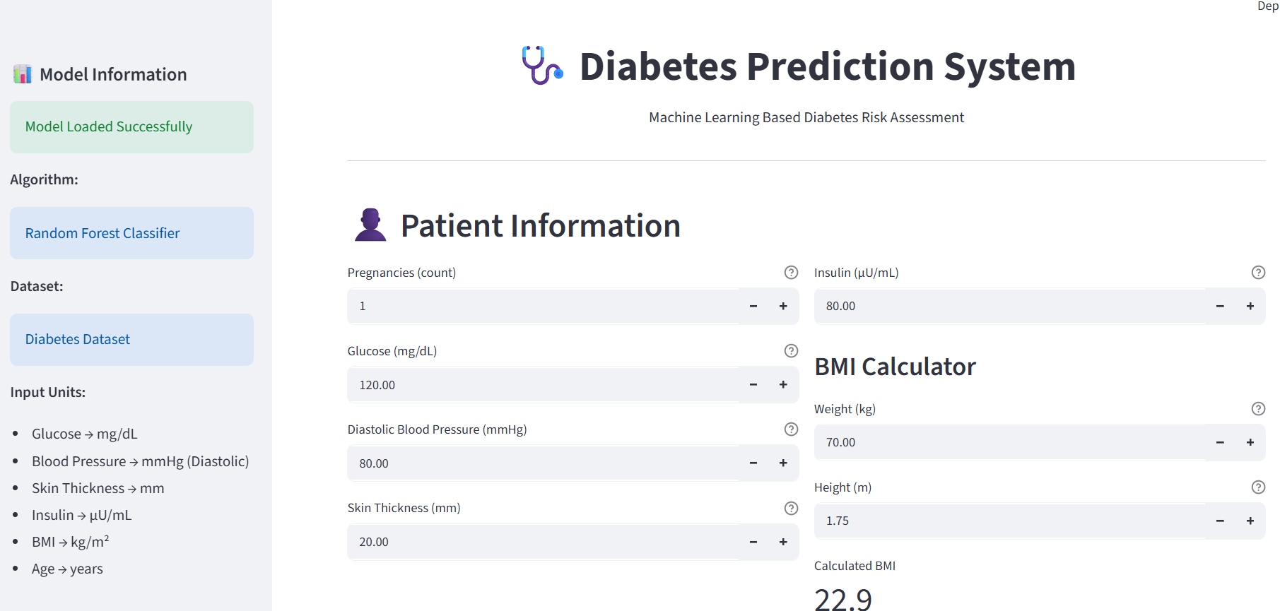 Diabetes Prediction System