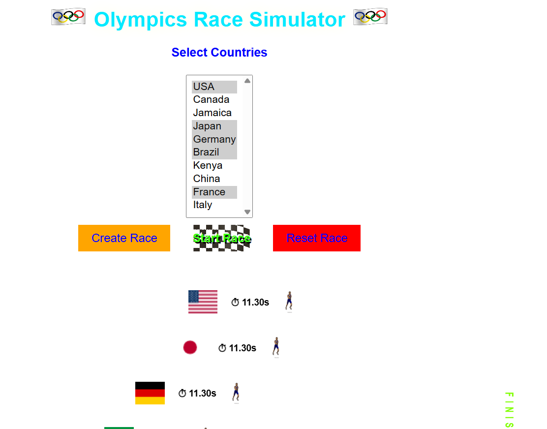 Olympics Race Simulator